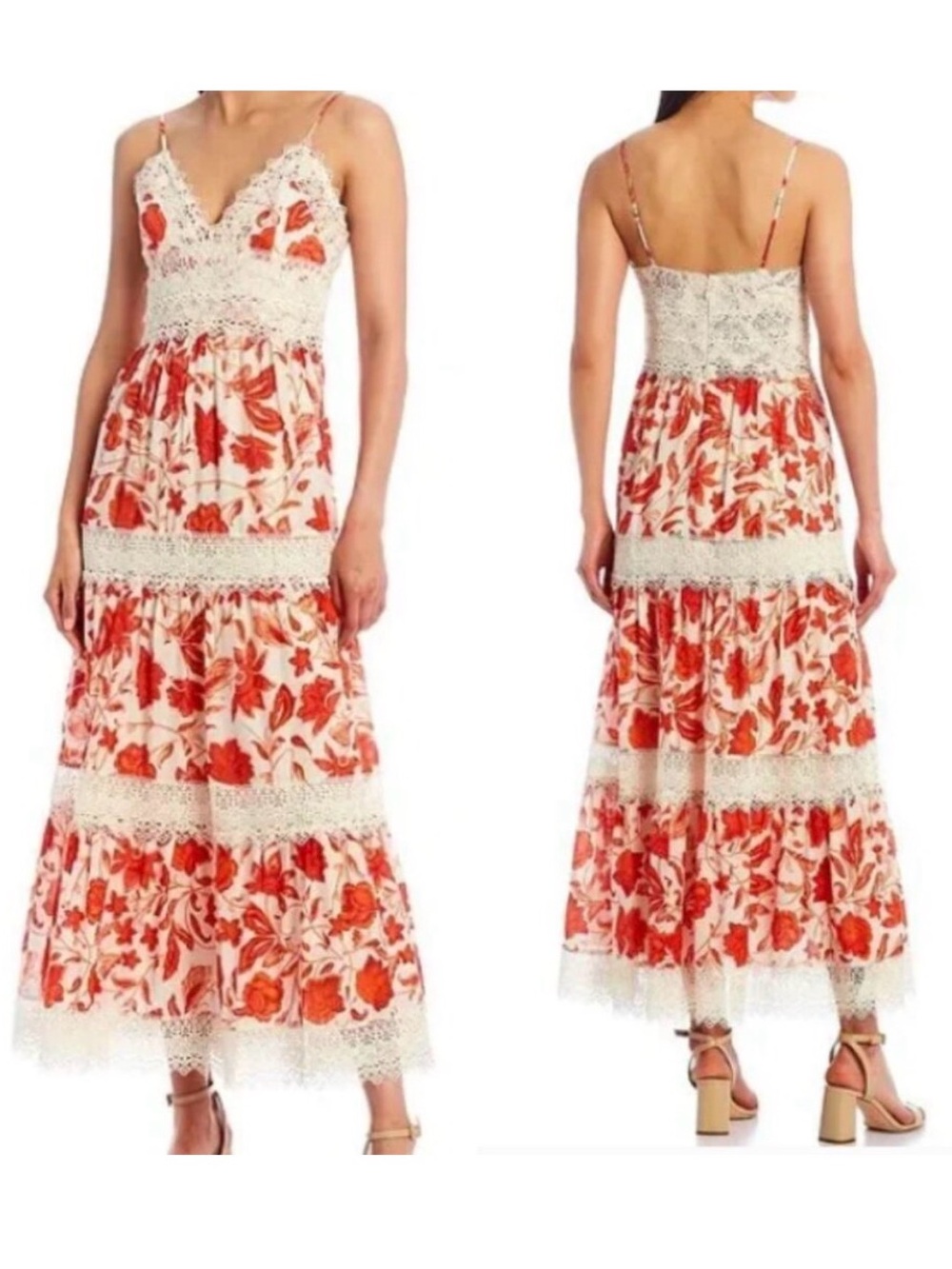 Antonio Melani Devon Printed Crochet Lace Maxi Dress NWOT 2